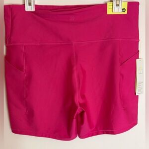 All in Motion Berry Pink Effortless Support Pocketed Bike Shorts . High Rise